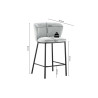ARCADIE, chaise de comptoir hauteur 88,5 cm - tissu doux - 2 coloris
