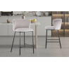 ARCADIE, chaise de comptoir hauteur 88,5 cm - tissu doux - 2 coloris