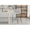 ARCADIE, chaise de comptoir hauteur 88,5 cm - tissu doux - 2 coloris