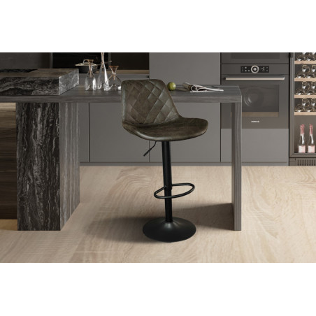 MERLOT, tabouret de bar hauteur 89-110 cm - simili cuir - hauteur réglable - 2 coloris