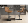 MERLOT, tabouret de bar hauteur 89-110 cm - simili cuir - hauteur réglable - 2 coloris
