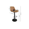 MERLOT, tabouret de bar hauteur 89-110 cm - simili cuir - hauteur réglable - 2 coloris