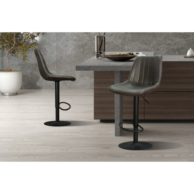 CHABLIS, tabouret de bar hauteur 89-110 cm - simili cuir - hauteur réglable - 2 coloris