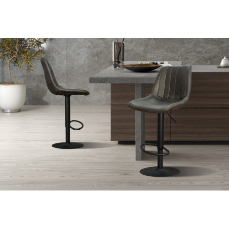 CHABLIS, tabouret de bar hauteur 89-110 cm - simili cuir - hauteur réglable - 2 coloris