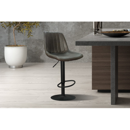 CHABLIS, tabouret de bar hauteur 89-110 cm - simili cuir - hauteur réglable - 2 coloris