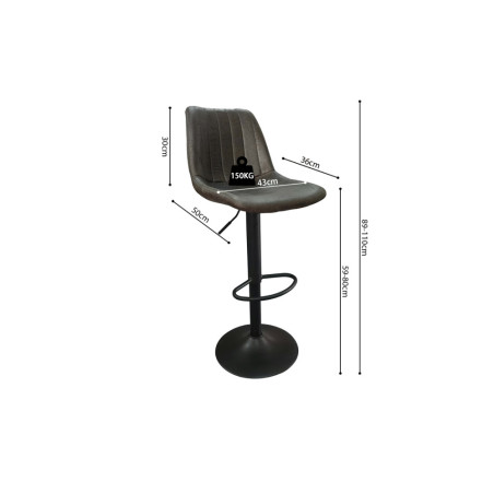 CHABLIS, tabouret de bar hauteur 89-110 cm - simili cuir - hauteur réglable - 2 coloris