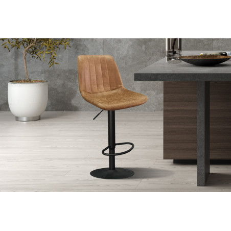 CHABLIS, tabouret de bar hauteur 89-110 cm - simili cuir - hauteur réglable - 2 coloris