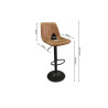 CHABLIS, tabouret de bar hauteur 89-110 cm - simili cuir - hauteur réglable - 2 coloris