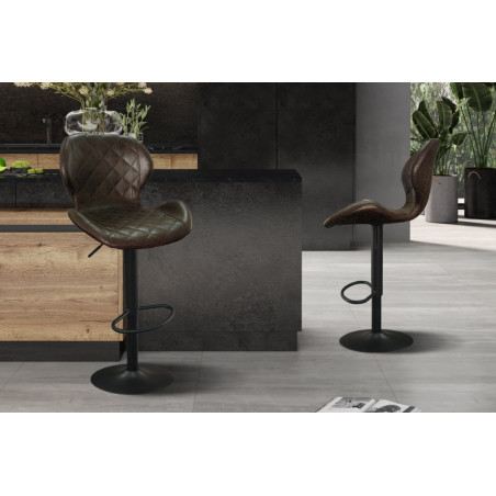 MUSCAT, tabouret de bar hauteur 90-111 cm - simili cuir - hauteur réglable - 2 coloris