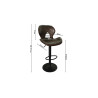 MUSCAT, tabouret de bar hauteur 90-111 cm - simili cuir - hauteur réglable - 2 coloris