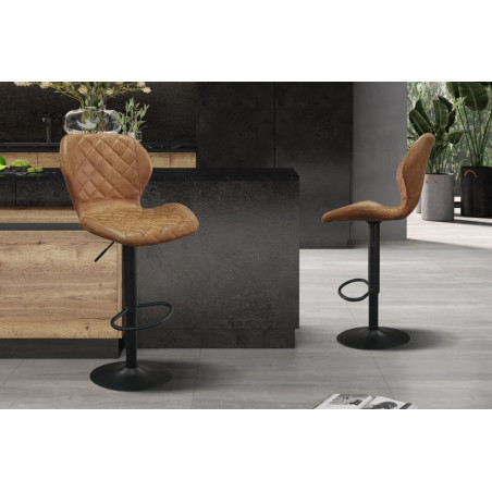 MUSCAT, tabouret de bar hauteur 90-111 cm - simili cuir - hauteur réglable - 2 coloris