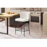 LISERON, chaise de comptoir hauteur 96,5 cm - tissu bouclette - 4 coloris