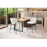 LISERON, chaise de comptoir hauteur 96,5 cm - tissu bouclette - 4 coloris