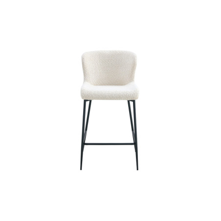 LISERON, chaise de comptoir hauteur 96,5 cm - tissu bouclette - 4 coloris