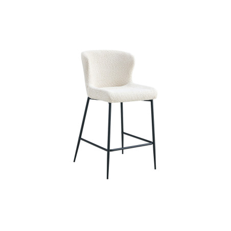 LISERON, chaise de comptoir hauteur 96,5 cm - tissu bouclette - 4 coloris
