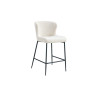 LISERON, chaise de comptoir hauteur 96,5 cm - tissu bouclette - 4 coloris