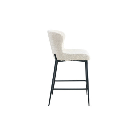 LISERON, chaise de comptoir hauteur 96,5 cm - tissu bouclette - 4 coloris