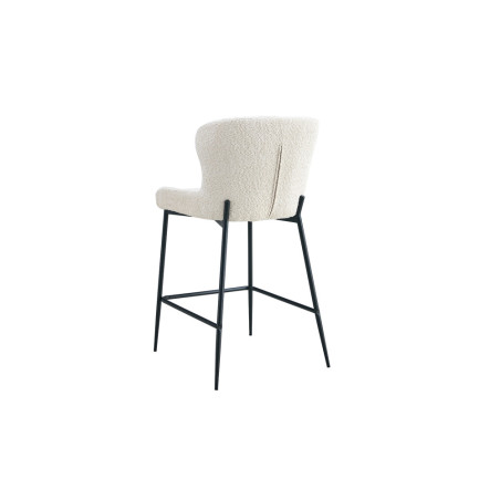 LISERON, chaise de comptoir hauteur 96,5 cm - tissu bouclette - 4 coloris