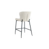 LISERON, chaise de comptoir hauteur 96,5 cm - tissu bouclette - 4 coloris