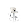 LISERON, chaise de comptoir hauteur 96,5 cm - tissu bouclette - 4 coloris
