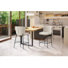 LISERON, chaise de comptoir hauteur 96,5 cm - tissu bouclette - 4 coloris