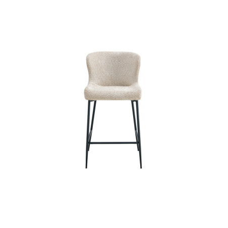 LISERON, chaise de comptoir hauteur 96,5 cm - tissu bouclette - 4 coloris