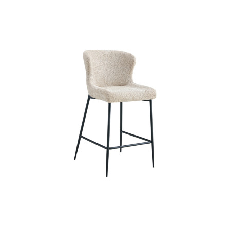 LISERON, chaise de comptoir hauteur 96,5 cm - tissu bouclette - 4 coloris