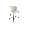 LISERON, chaise de comptoir hauteur 96,5 cm - tissu bouclette - 4 coloris