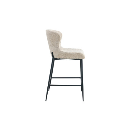 LISERON, chaise de comptoir hauteur 96,5 cm - tissu bouclette - 4 coloris