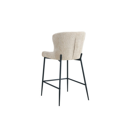 LISERON, chaise de comptoir hauteur 96,5 cm - tissu bouclette - 4 coloris