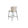 LISERON, chaise de comptoir hauteur 96,5 cm - tissu bouclette - 4 coloris