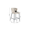 LISERON, chaise de comptoir hauteur 96,5 cm - tissu bouclette - 4 coloris