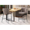 LISERON, chaise de comptoir hauteur 96,5 cm - tissu bouclette - 4 coloris