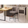 LISERON, chaise de comptoir hauteur 96,5 cm - tissu bouclette - 4 coloris