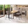 LISERON, chaise de comptoir hauteur 96,5 cm - tissu bouclette - 4 coloris