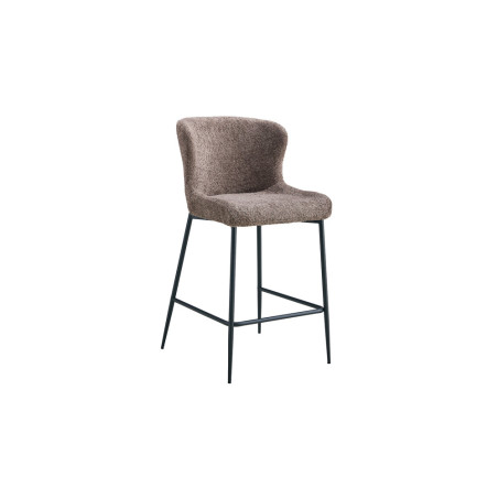 LISERON, chaise de comptoir hauteur 96,5 cm - tissu bouclette - 4 coloris