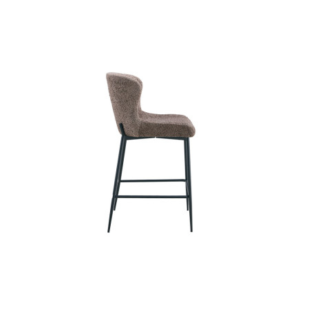 LISERON, chaise de comptoir hauteur 96,5 cm - tissu bouclette - 4 coloris