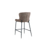LISERON, chaise de comptoir hauteur 96,5 cm - tissu bouclette - 4 coloris
