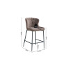 LISERON, chaise de comptoir hauteur 96,5 cm - tissu bouclette - 4 coloris