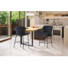 LISERON, chaise de comptoir hauteur 96,5 cm - tissu bouclette - 4 coloris