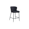 LISERON, chaise de comptoir hauteur 96,5 cm - tissu bouclette - 4 coloris