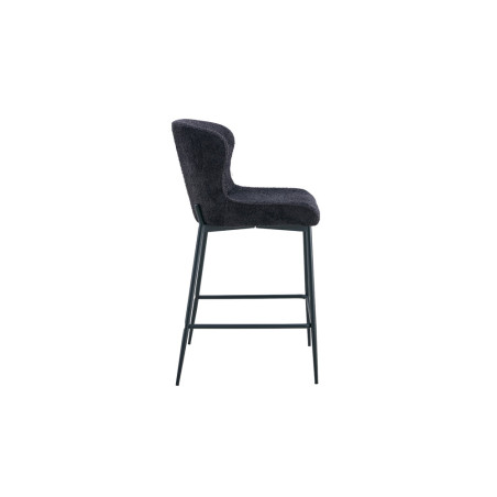LISERON, chaise de comptoir hauteur 96,5 cm - tissu bouclette - 4 coloris