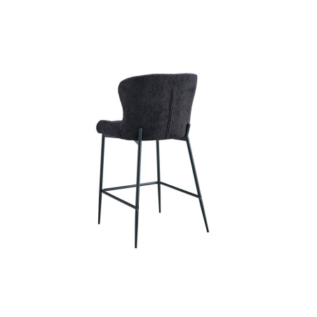 LISERON, chaise de comptoir hauteur 96,5 cm - tissu bouclette - 4 coloris