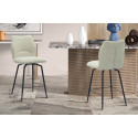 LAURIER, chaise de comptoir hauteur 103 cm - tissu doux - assise pivotante - 5 coloris