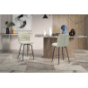 LAURIER, chaise de comptoir hauteur 103 cm - tissu doux - assise pivotante - 5 coloris