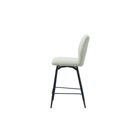 LAURIER, chaise de comptoir hauteur 103 cm - tissu doux - assise pivotante - 5 coloris