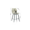 LAURIER, chaise de comptoir hauteur 103 cm - tissu doux - assise pivotante - 5 coloris