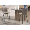 LAURIER, chaise de comptoir hauteur 103 cm - tissu doux - assise pivotante - 5 coloris