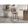 LAURIER, chaise de comptoir hauteur 103 cm - tissu doux - assise pivotante - 5 coloris