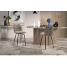 LAURIER, chaise de comptoir hauteur 103 cm - tissu doux - assise pivotante - 5 coloris